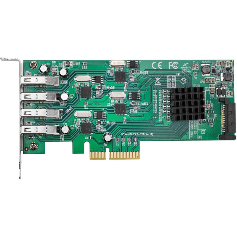 SIIG 4-Port USB 3.0 PCIe Card with 4 Dedicated 5Gbps Channels (USB 3.2 Gen 1) - Quad Core 20Gbps - UASP - SATA Power - Low Profile PCIe Adapter Card - Thumbnail 2
