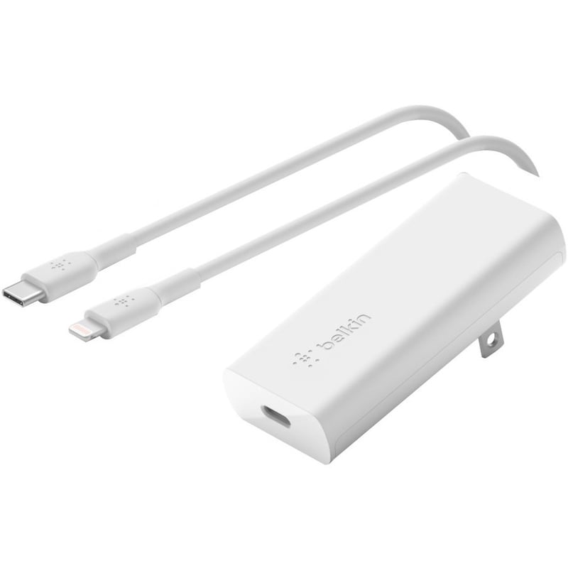 Belkin USB-C GaN Wall Charger 20W PD w/ USB-C to Lightning Cable and USB-C PD for iPhone, iPad, AirPods, and More - Thumbnail 1