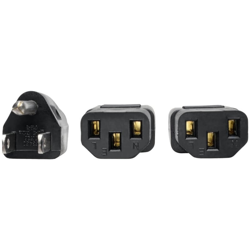 Eaton Tripp Lite Series Y Splitter Power Cable, NEMA 5-15P to 2x C13 - 10A, 125V, 18 AWG, 1.5 ft. (0.45 m), Black - Thumbnail 3