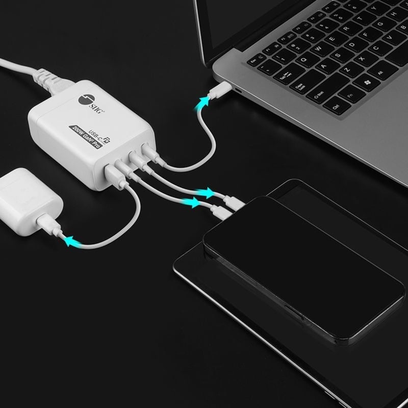 SIIG 200W GaN PD Combo Charger - 3C1A - Thumbnail 4