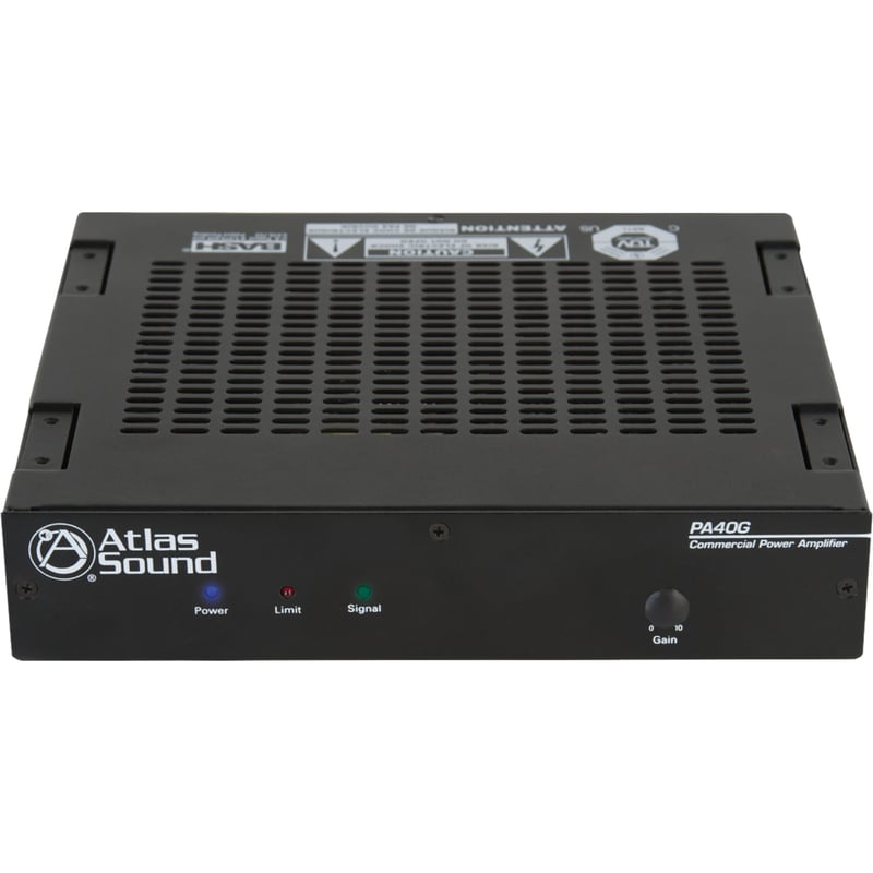 AtlasIED PA40G Amplifier - 40 W RMS - 1 Channel - Black - Thumbnail 1