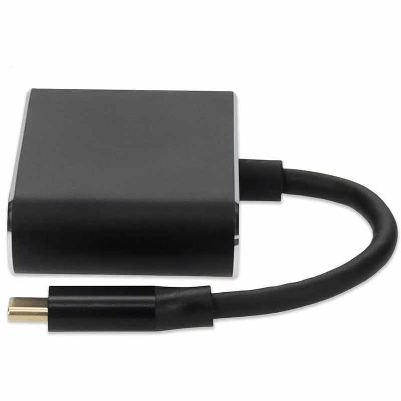 AddOn 7in USB-C Male to HDMI (4K), VGA Female Hub with Aluminum Housing - Thumbnail 2