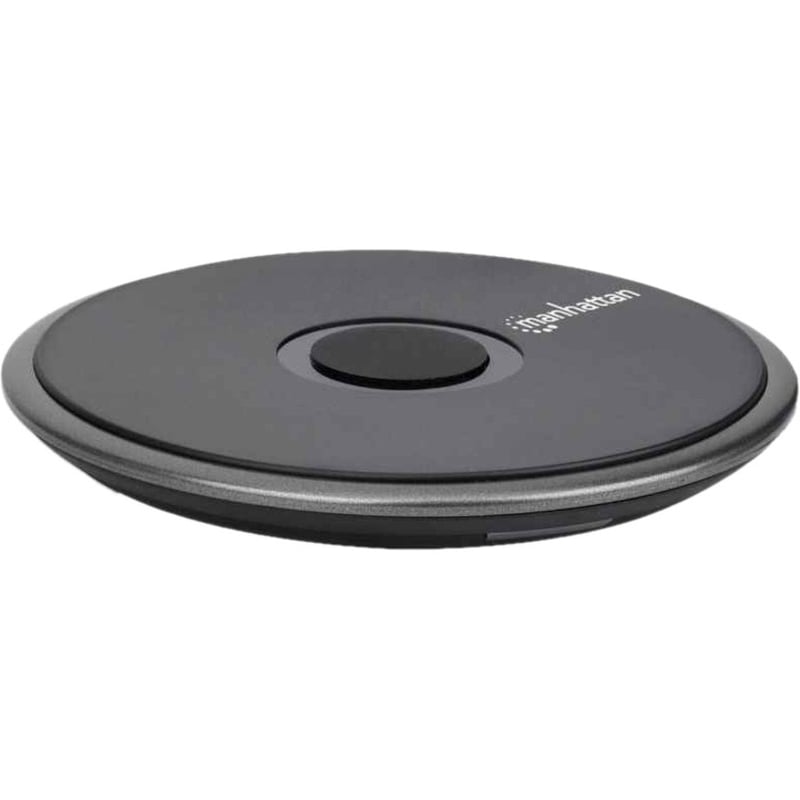 Manhattan Smartphone Wireless Charging Pad, QI certified, 10W, 7.5W and 5W charging, USB-C to USB-A cable included, USB-C input into pad, Cable 1.5m, Black, Three Year Warranty, Boxed - Thumbnail 3