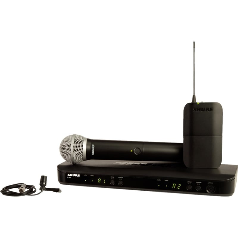 Shure Wireless Combo System with PG58 Handheld and CVL Lavalier - Thumbnail 1