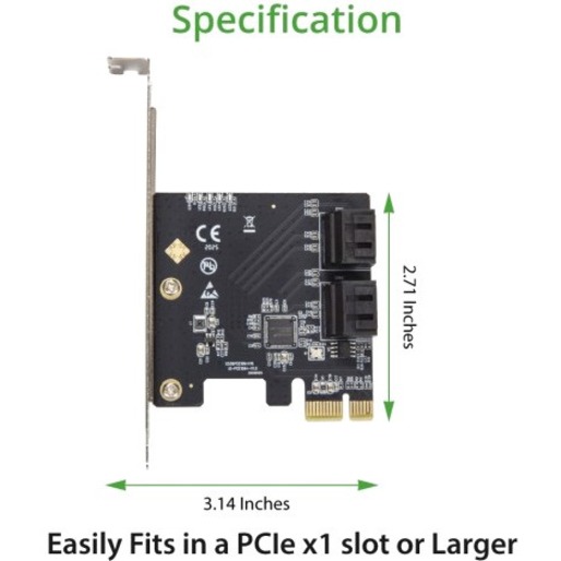 SYBA Multimedia 4 Port SATA III PCI-e 3.0 x1 Card Non-Raid with Low Profile Bracket - Thumbnail 4