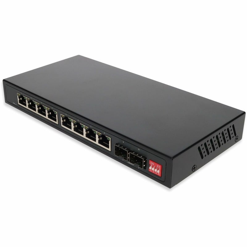 AddOn 10/100/1000Base-TX(RJ-45) x8 to 2 Open SFP Port POE Media Converter - Thumbnail 1