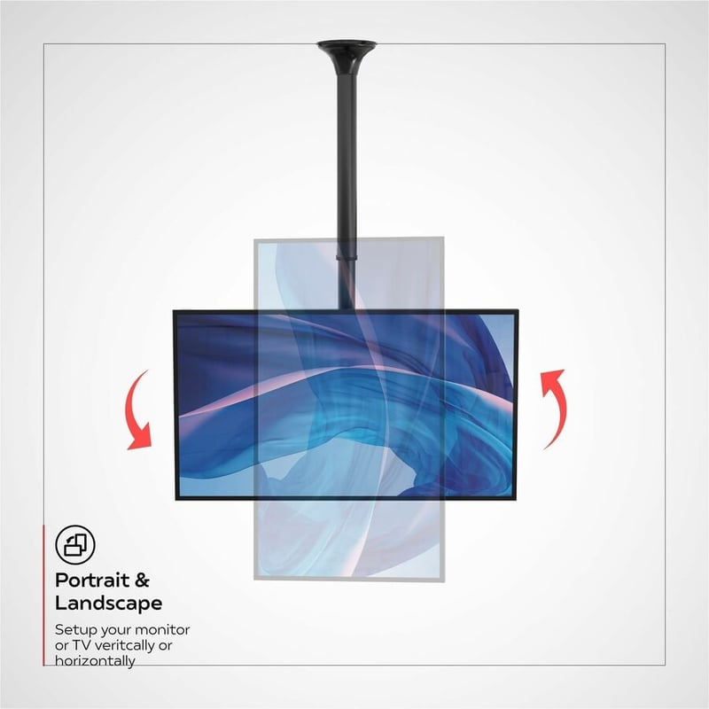 CTA Digital Height-Adjustable Ceiling Mount for Monitors and TVs - Thumbnail 5