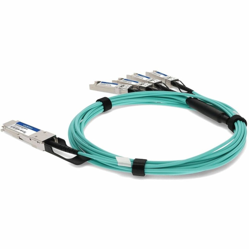 AddOn MSA and TAA Compliant 40GBase-AOC QSFP+ to 4xSFP+ Direct Attach Cable (850nm, MMF, 10m) - Thumbnail 3