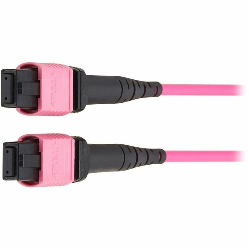 Eaton Tripp Lite Series 100G Multimode 50/125 OM4 Fiber Optic Cable (12F MPO/MPO-PC F/F), Type-B Polarity, OFNP, Magenta, 4 m (13.1 ft.), TAA - Thumbnail 2
