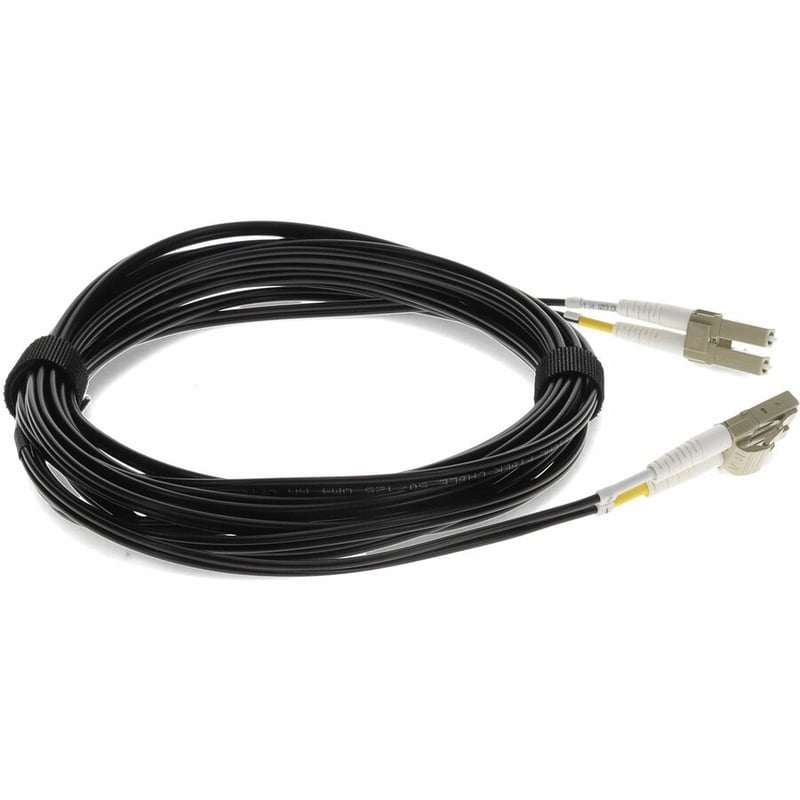 AddOn 2m LC to LC Black OM4 Duplex OFNR (Riser-Rated) TAA Fiber Patch Cable
