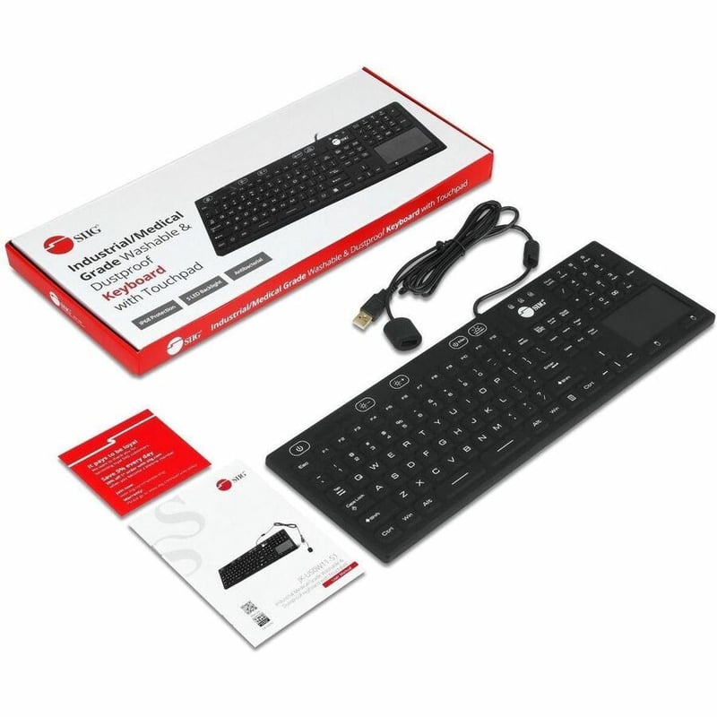 INDUSTRIAL/MEDICAL GRADE WASHABLE DUSTPROOF KEYBOARD WITH TO - Thumbnail 4