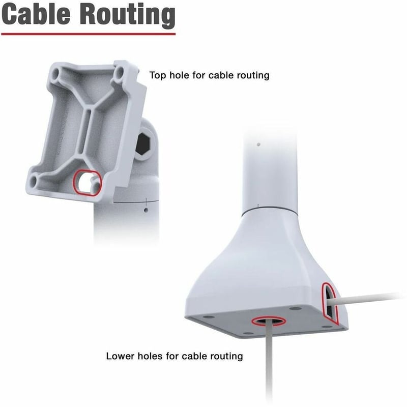 RAM PEDESTAL MOUNT WITH 75X75 VESA GREY 14IN POLE WITH CABLE - Thumbnail 4