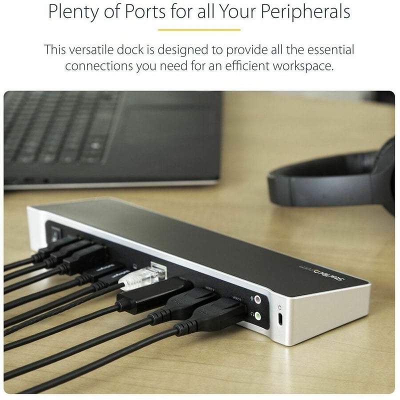 StarTech.com USB C Dock - Compatible with Windows / macOS - Supports Triple 4K Ultra HD Monitors - 60W Power Delivery - Power and Charge Laptop and Peripherals - DK30CH2DPPD - Thumbnail 4