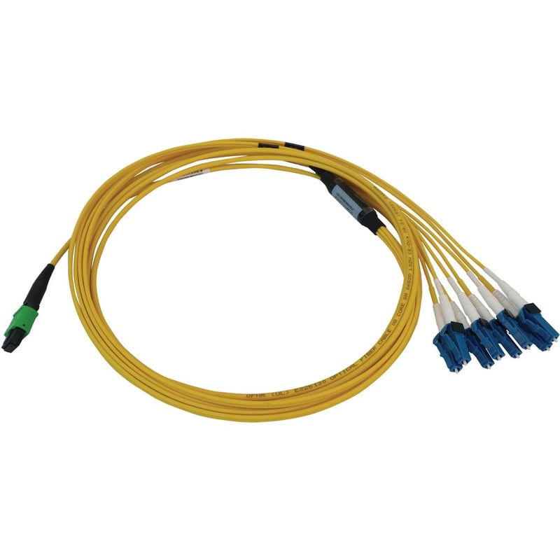 Tripp Lite by Eaton 400G Singlemode 9/125 OS2 Switchable Fiber Optic Cable (12F MTP/MPO-APC to 4x Duplex LC/UPC F/M) LSZH Yellow 3 m (9.8 ft.) - Thumbnail 3