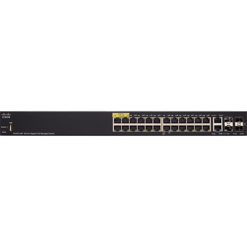 Cisco SG350-28P 28-Port Gigabit PoE Managed Switch - Thumbnail 3