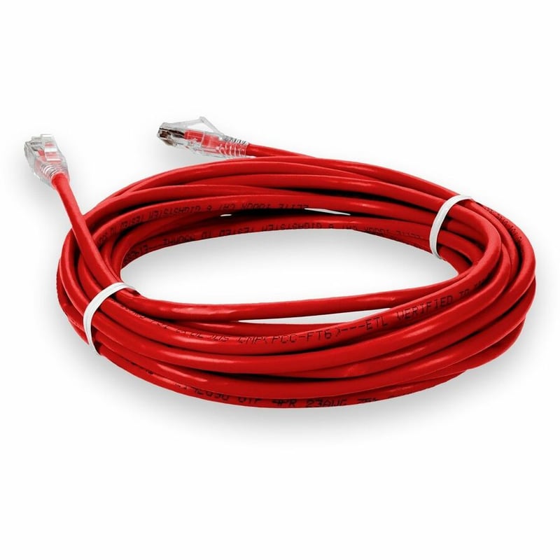 AddOn 20ft Red CAT 6 Plenum-Rated Ethernet Cable Snagless Bubble Boot RJ-45 M/M - Thumbnail 3