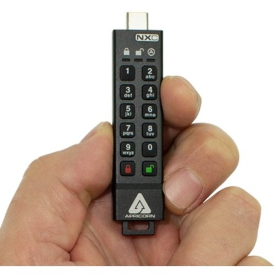 Apricorn Aegis Secure Key 3NXC 64GB USB 3.2 (Gen 1) Type C Flash Drive - Thumbnail 2