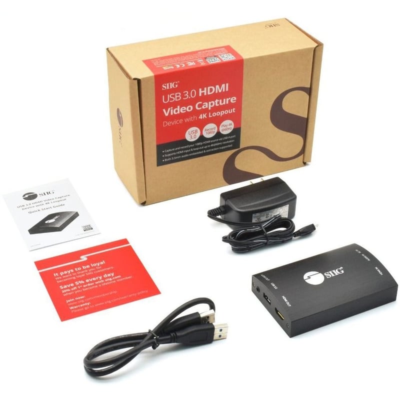 SIIG USB 3.0 HDMI Video Capture Device with 4K Loopout - Thumbnail 2