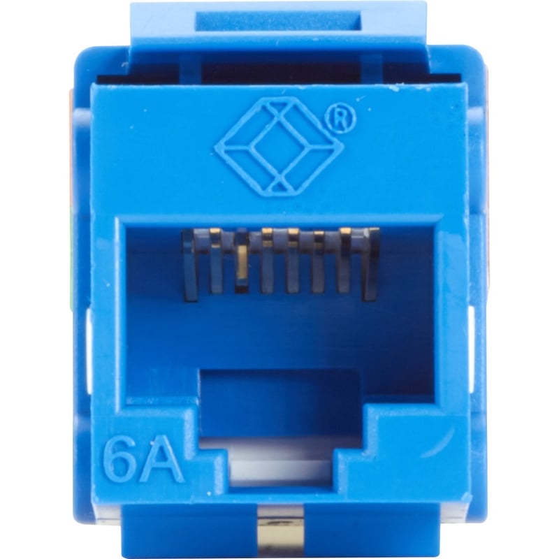 Black Box GigaTrue 2 CAT6A Keystone Jack - Unshielded, RJ45, Blue - Thumbnail 2