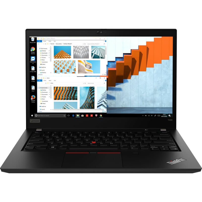 Lenovo ThinkPad T490 20Q90007US 14" Notebook - 1920 x 1080 - Intel Core i7 8th Gen i7-8665U Quad-core (4 Core) 1.90 GHz - 16 GB Total RAM - 512 GB SSD - Glossy Black - Thumbnail 3
