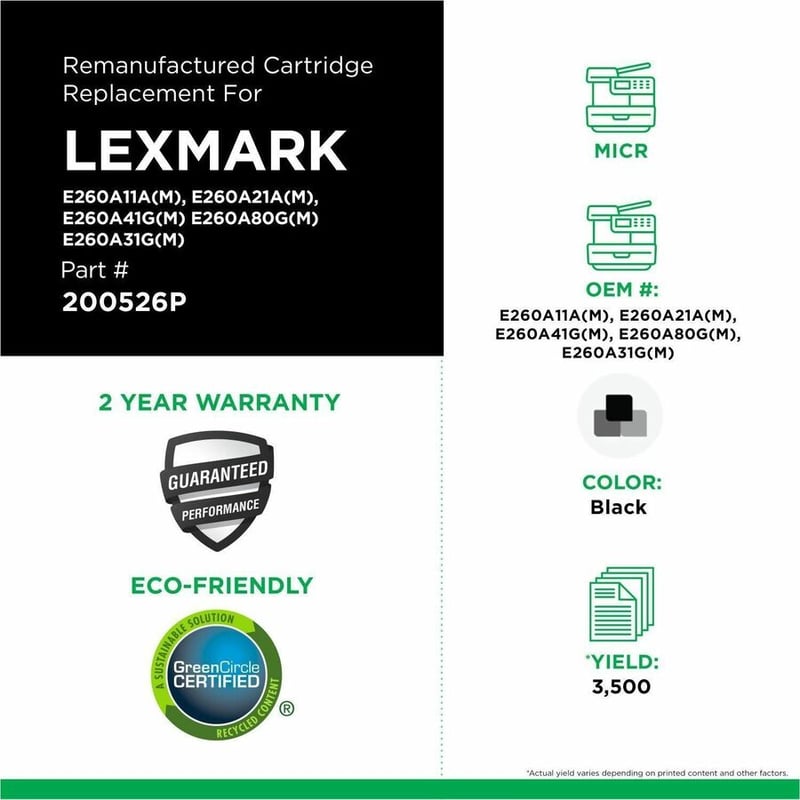 Clover Imaging Remanufactured MICR Toner Cartridge for Lexmark E260/E360/E460/E462 - Thumbnail 3