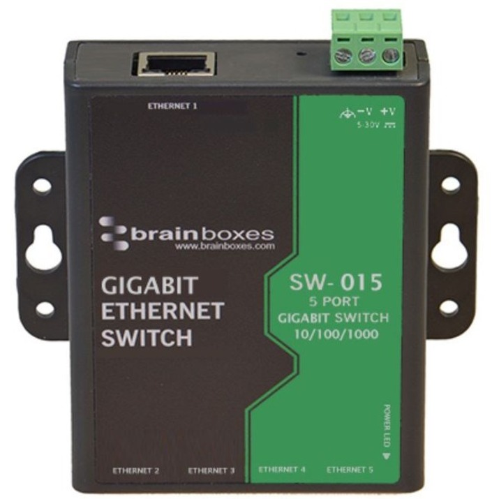 Brainboxes Compact 5 Port Gigabit Ethernet Switch DIN Rail Mountable - Thumbnail 3