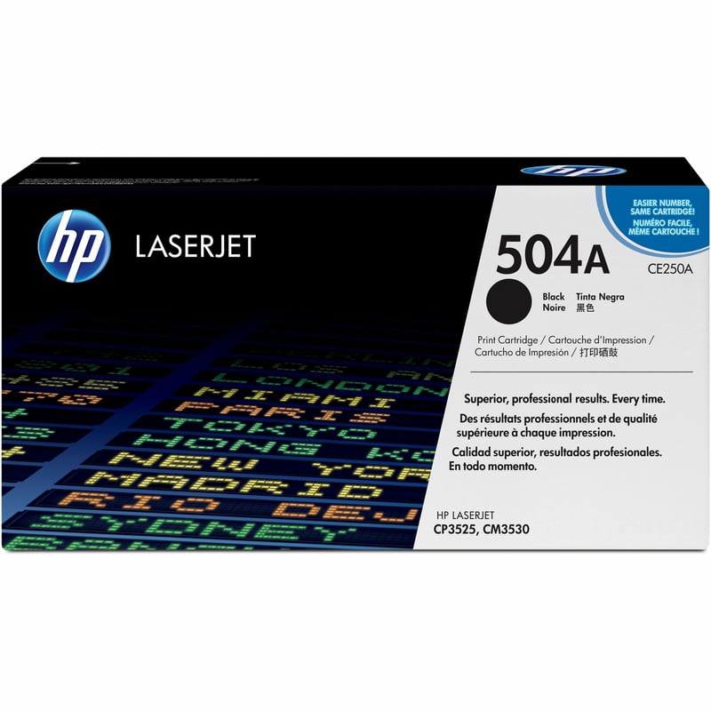 HP 504A (CE250A) Original Laser Toner Cartridge - Single Pack - Black - 1 Each - Thumbnail 1