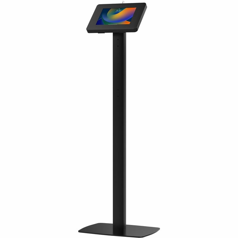 CTA Digital Premium Thin Profile Floor stand w/ Small Universal Security Enclosure (Black) - Thumbnail 1