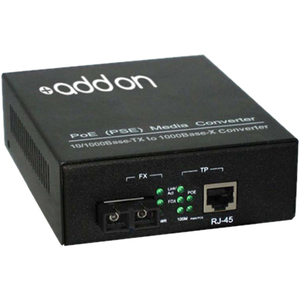 AddOn 10/100/1000Base-TX(RJ-45) to 1000Base-LX(SC) SMF 1310nm 20km POE Media Converter - Thumbnail 1