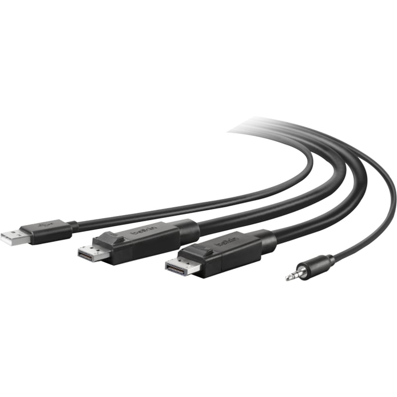 Belkin Dual-Head DisplayPort to DisplayPort KVM Combo Cable - Thumbnail 2