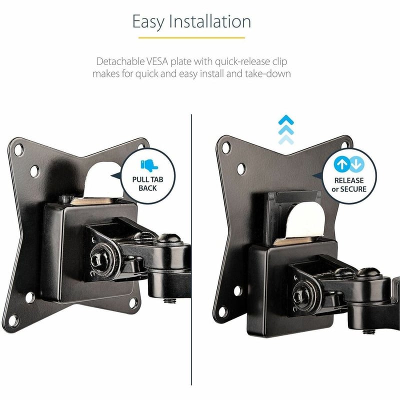 StarTech.com Desk Mount Monitor Arm for Single VESA Display 49"(17.6lb/8kg), Full Motion Articulating & Height Adjustable, C-Clamp/Grommet - Thumbnail 4