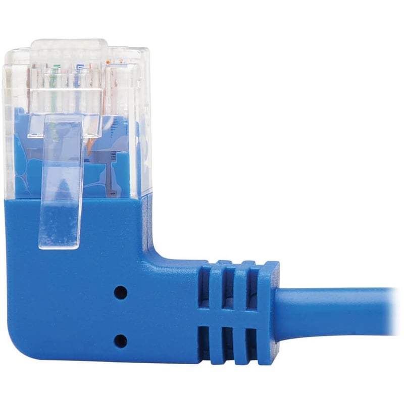 Eaton Tripp Lite Series Left-Angle Cat6 Gigabit Molded Slim UTP Ethernet Cable (RJ45 Left-Angle M to RJ45 M), Blue, 7 ft. (2.13 m) - Thumbnail 4