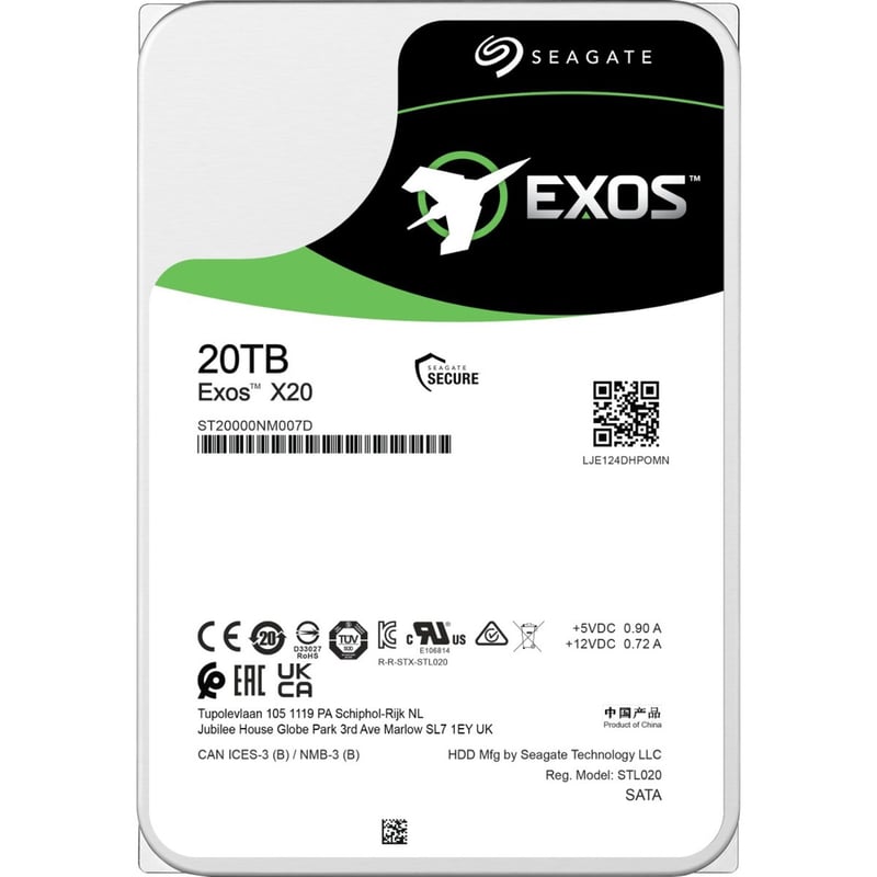 SEAGATE EXOS X20 20TB 512E SATA 6GB/S 3.5