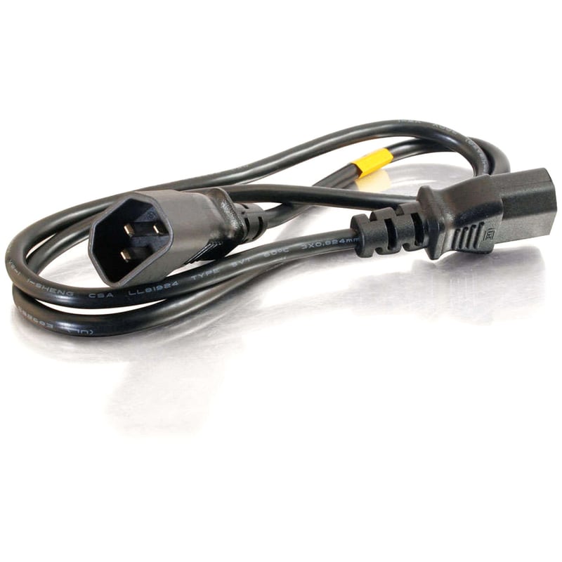 C2G 3ft Computer Power Extension Cable - 18 AWG - 250 Volt - Thumbnail 2