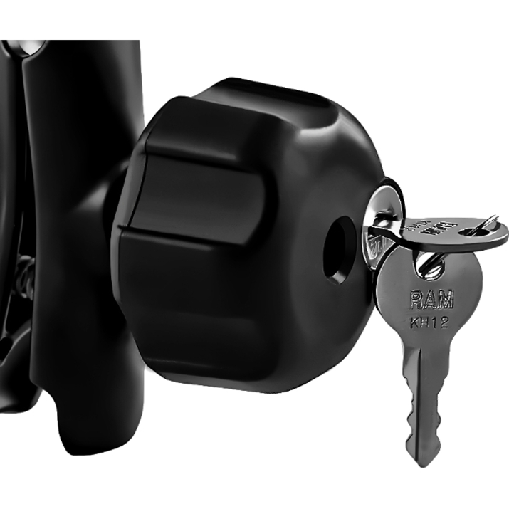 RAM Mounts Key Lock Knob with Steel Insert for B Size Socket Arms - Thumbnail 3