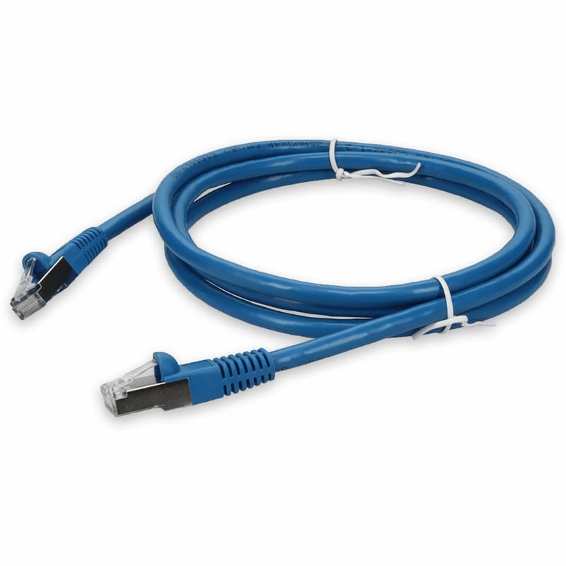 AddOn 7ft Blue CAT 7 Shielded (S/FTP) PVC Ethernet Cable Snagless Bubble Boot RJ-45 M/M - Thumbnail 1