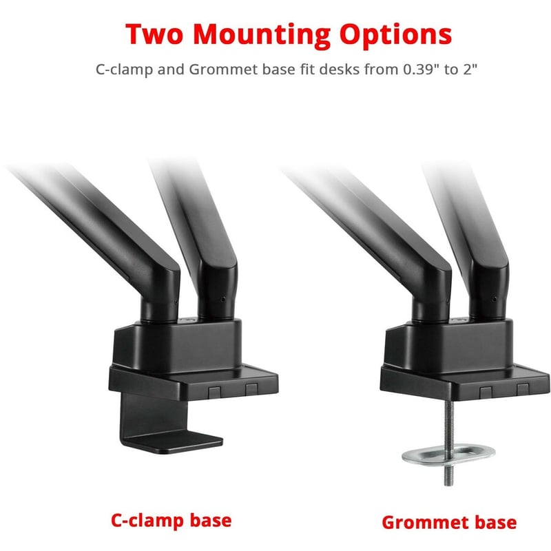 SIIG Aluminum Mechanical Spring Dual Monitor Mount - 17" to 32 - Thumbnail 3