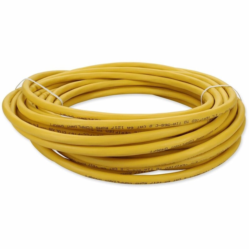 AddOn 36ft Yellow CAT 6A Plenum-Rated Ethernet Cable Snagless Bubble Boot RJ-45 M/M - Thumbnail 4