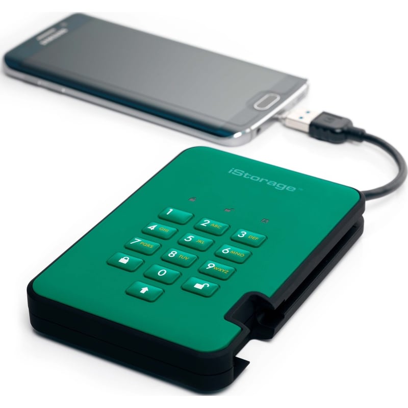 iStorage diskAshur2 HDD 3 TB | Secure Portable Hard Drive | Green | Incorporated Common Criteria EAL 5+ | PIN protected | AES-XTS 256-bit Full Disk Hardware Encryption | Dust/Water Resistant | TAA Compliant - Thumbnail 5