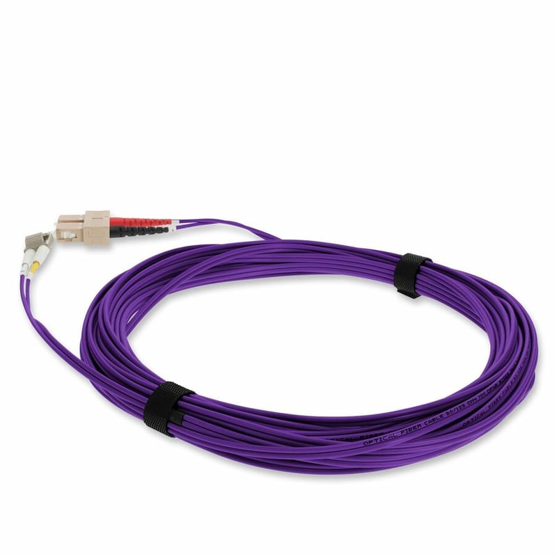 AddOn 3m LC to SC Purple OM4 Duplex OFNR (Riser-Rated) TAA Fiber Patch Cable - Thumbnail 3
