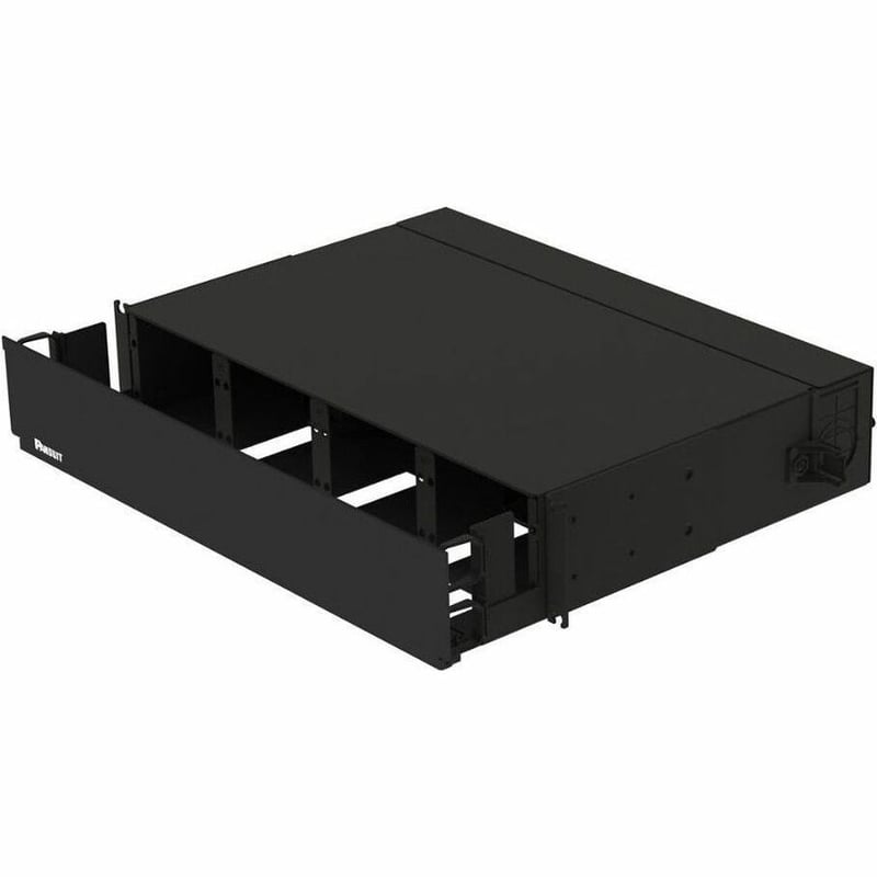 Panduit Opticom Rack Mount Enclosure, Black, 2 RU, 8 FAP/Cassette Slots - Thumbnail 2