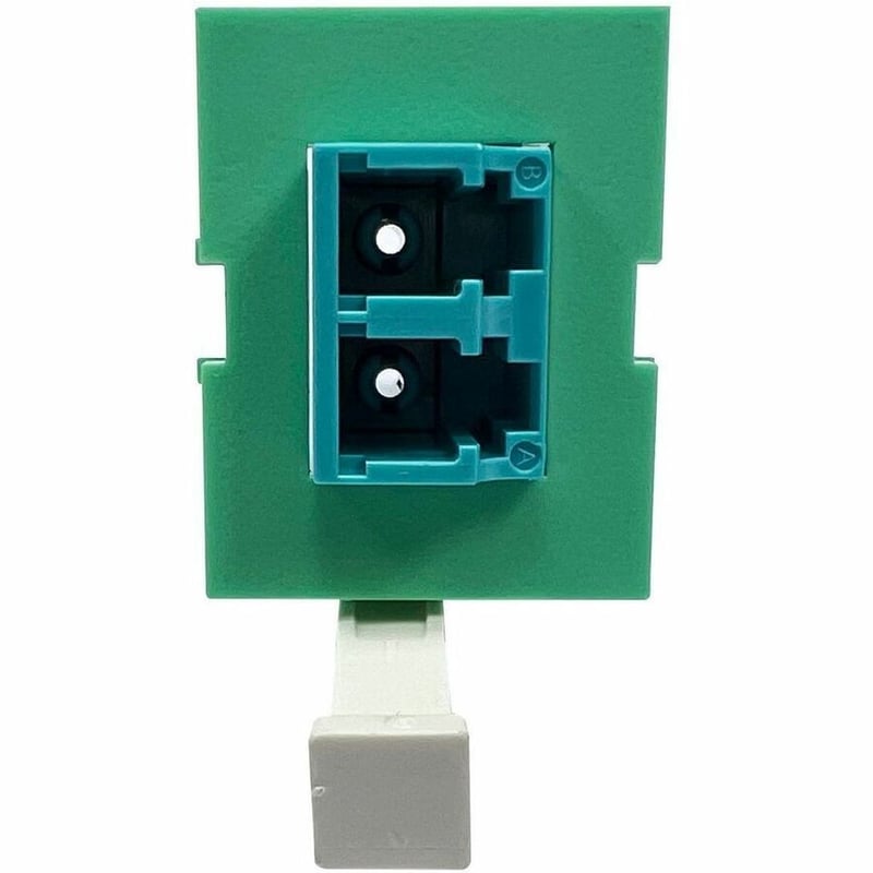 Ortronics TracJack Module, 1-LC Duplex, OM3/4, Aqua adapter, Light Green Housing - Thumbnail 3
