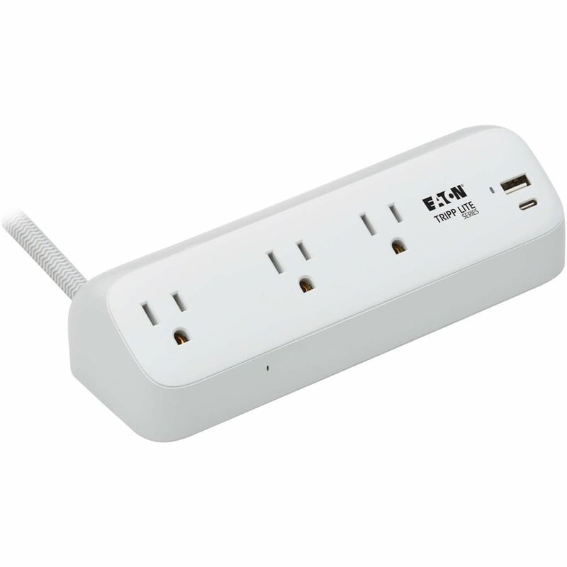 3OUTLET SURGE PROTECTOR USB-A/C 5-15R 20W PD CLAMP 8FT CORD WHITE - Thumbnail 5