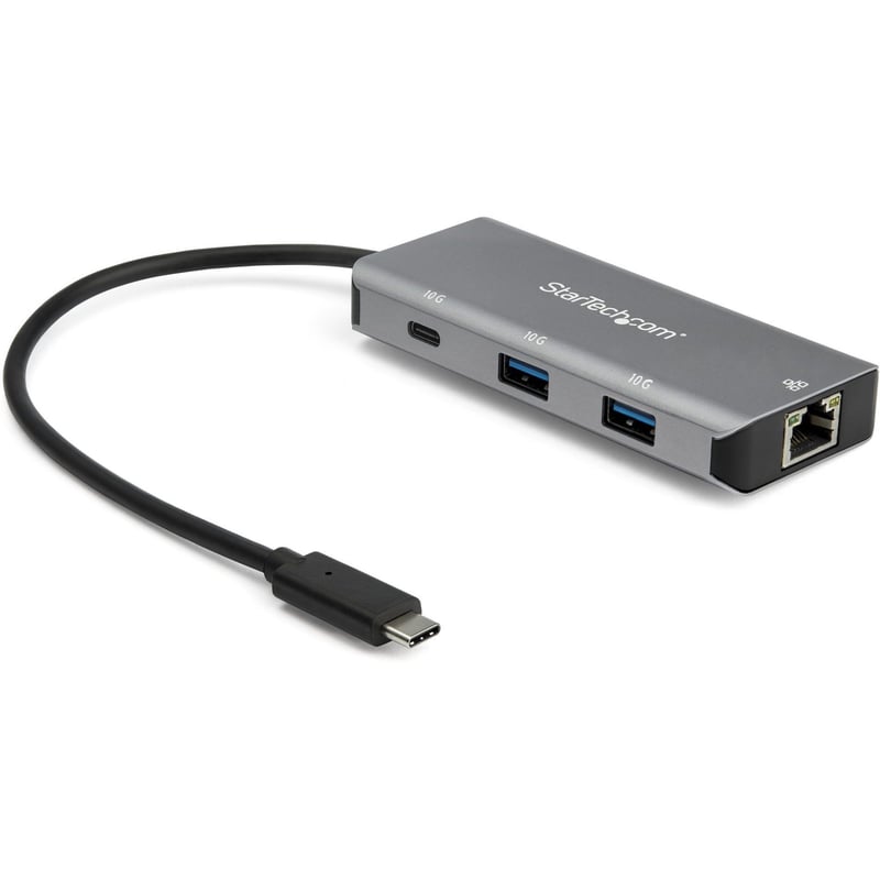 StarTech.com 3 Port USB C Hub with Gigabit Ethernet - 2x USB-A/1x USB-C - SuperSpeed 10Gbps USB 3.2 Gen 2 Type C Hub - USB Bus Powered - Thumbnail 1