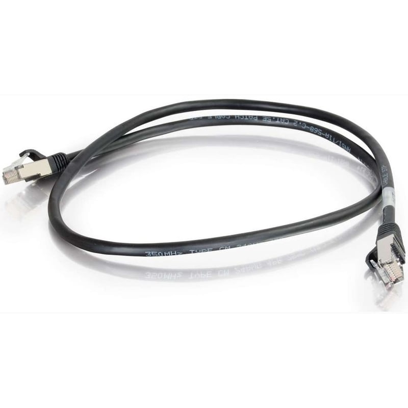 C2G-100ft Cat5e Molded Shielded (STP) Network Patch Cable - Black - Thumbnail 1