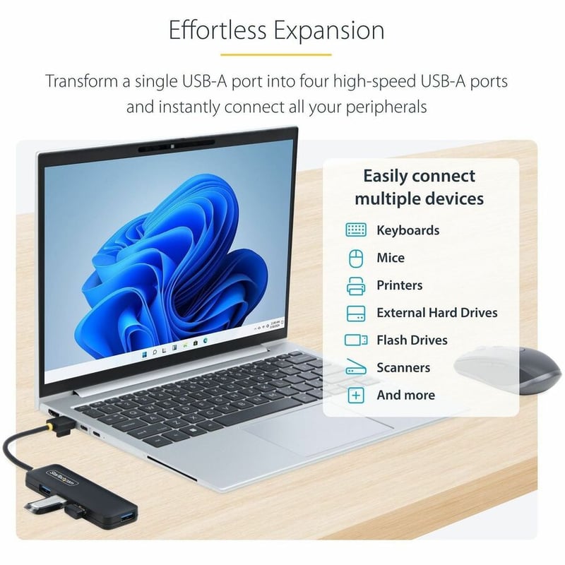 4-PORT USB-A HUB 5GBPS USB BUS POWERED - Thumbnail 2