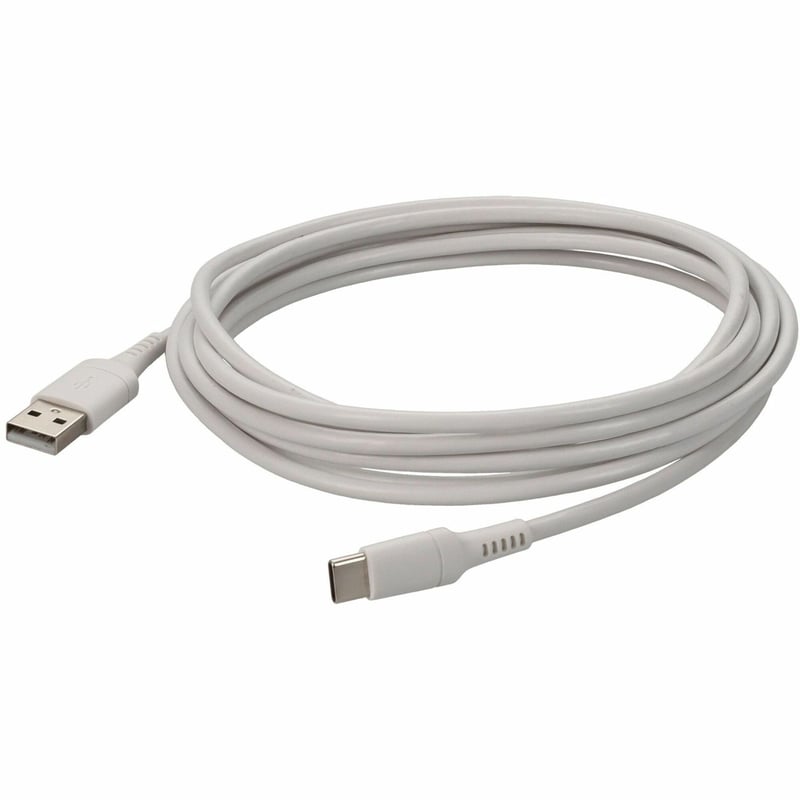 AddOn 2m (6.6ft) USB C Male to USB A 2.0 Male Sync and Charge White Cable - Thumbnail 1