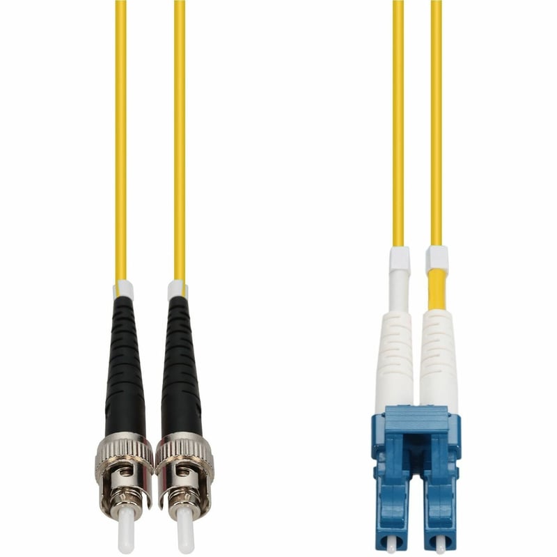 AddOn 20m ST to LC Yellow OS2 Duplex OFNP (Plenum-Rated) SMF Fiber Patch Cable - Thumbnail 1