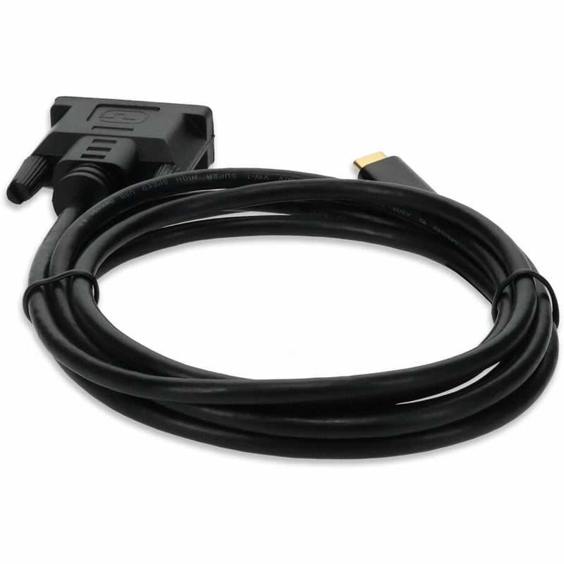 6ft (2m) USB-C 3.1 to DVI-D Dual Link (24+1 pin) Male to Male Black Cable - Thumbnail 4