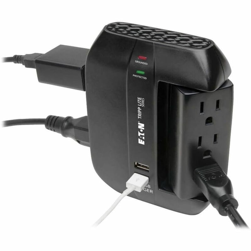 Tripp Lite by Eaton Protect It! 6-Outlet Surge Protector with 3 Rotatable Outlets - Direct Plug-In 1200 Joules 2 USB Ports - Thumbnail 4